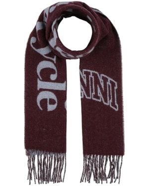 Ganni Two-Tone Wool Scarf - Purple