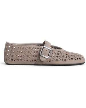 Alaïa Suede Ballet Flats - Gray
