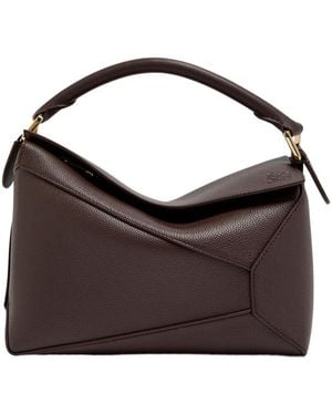 Loewe Puzzle Edge Small Leather Top Handle Bag - Brown