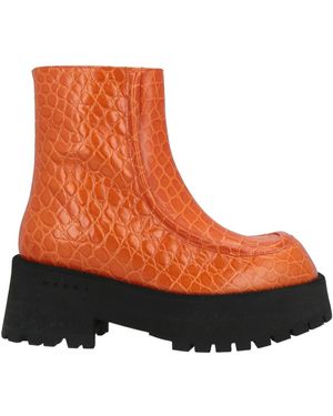 Marni Solid Color Ankle Boots - Orange