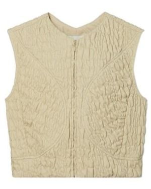 Tory Burch Quilted Sleeveless Vest - Natural