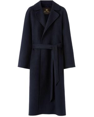 Loro Piana Belted Long-Sleeved Coat - Blue