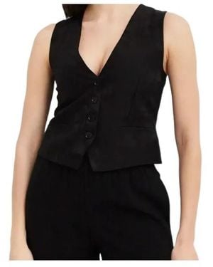 P.A.R.O.S.H. Button V-Neck Waistcoat - Black
