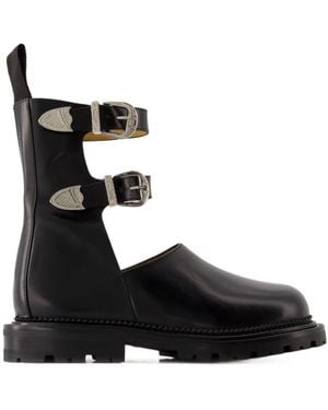 Toga Buckled Ankle Boots - Black