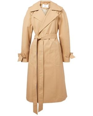 Victoria Beckham Cotton Trench Coat - Natural