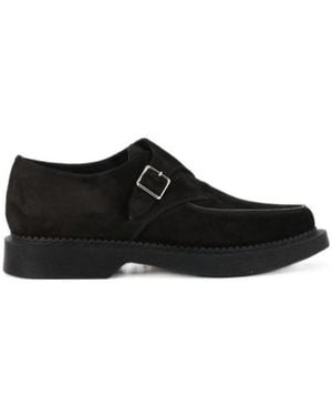 Saint Laurent Buckle-Fastening Almond-Toe Loafers - Black