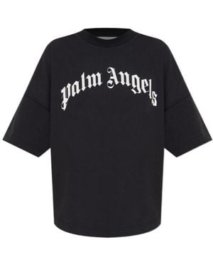 Tシャツ・カットソー PALM ANGELS Woman T-Shirt Black PWAA044S24JER002 1003 Palm Angels Sunsets-print Cotton T-shirt | Black | FARFETCH