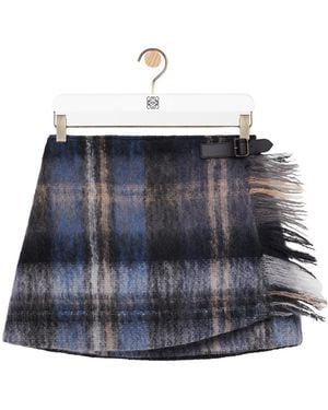 Loewe Checked Skirt - Blue