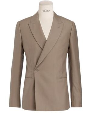 Dior Homme Single-Breasted Long-Sleeved Blazer - Brown