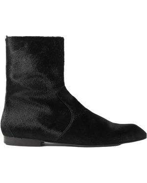 KHAITE Round-Toe Ankle Boots - Black