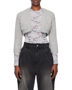 we11done Pocket Knitted Cardigan - Grey