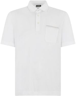 ZEGNA Chest-Pocket Short-Sleeve Polo Shirt - White