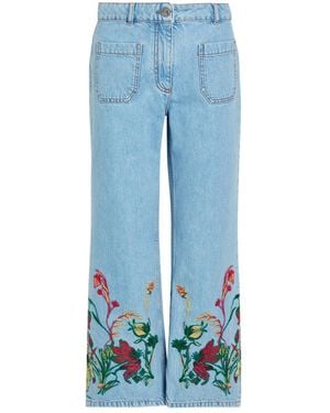 Etro Cropped Straight-Leg Jeans - Blue