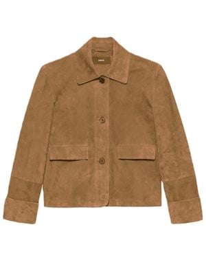 Arma Long-Sleeved Leather Jacket - Natural