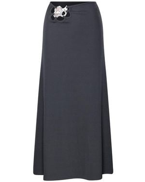 Christopher Esber Trio Stone Elasticated Waistband Maxi Skirt - Blue