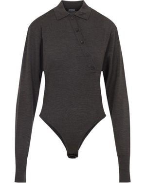 Jacquemus Long Sleeve Jumpsuit - Gray