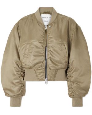 Agolde Zippered Long Sleeve Casual Jacket - Natural