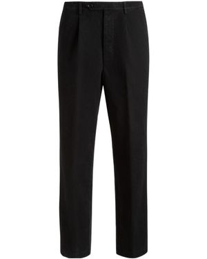 Bally Tapered-Leg Pleated Chino Trousers - Black