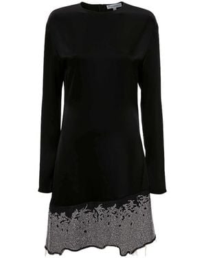 JW Anderson Jw Anderson Distressed Glitter Hem Dress - Black