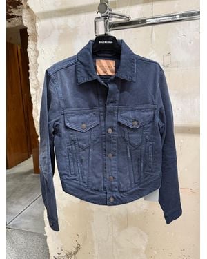 Balenciaga Curved Waistband Jacket - Blue