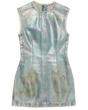 Acne Studios Coated Mini Denim Dress - Blue