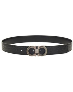 Ferragamo Reversible And Adjustable Gancini Belt - White