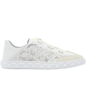 Jimmy Choo Perforated Leather Sneakers - White