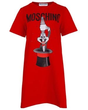 Moschino Bugs Bunny Print T-Shirt Dress - Red