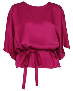 P.A.R.O.S.H. Belted Blouse Viscose - Red