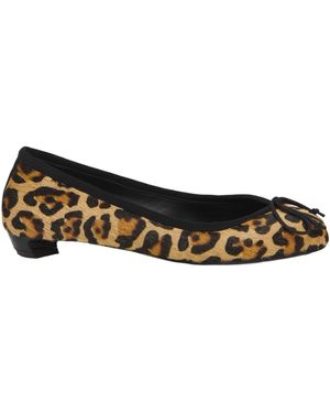 McQueen Armadillo Leopard Printed Ballet Flat - Brown