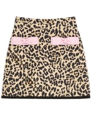 Valentino Animalier Print Crepe Couture Skirt - Multicolour