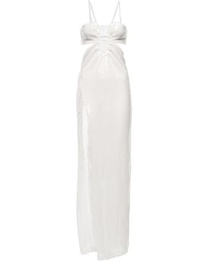 Nensi Dojaka Bridal Sequined Tulle Gown - White