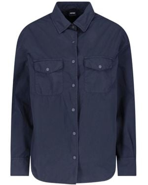 Aspesi Snap-Front Utility Shirt - Blue