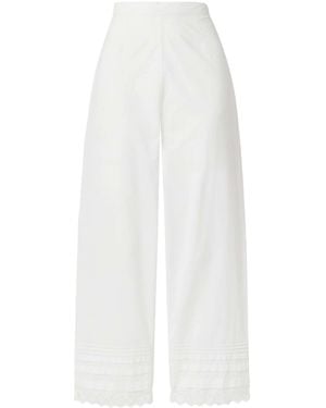 Doen Francisca Embroidered Casual Trousers - White