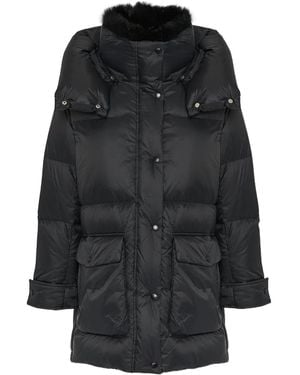Yves Salomon Long-Sleeved Cotton-Padded Jacket - Black