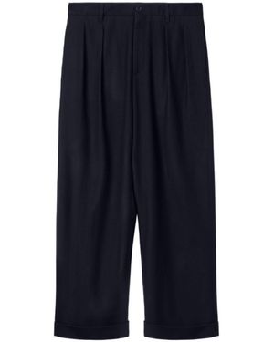 GIORGIO ARMANI X ALANUI Giorgio Armani For Alanui Pure Virgin Wool Double-Pleat Trousers - Blue