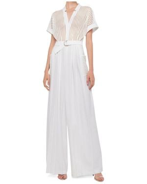 Norma Kamali Geralyn Short Sleeve Jumpsuit - White