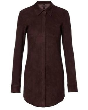Stouls Geraldine Suede Shirt Dress - Brown