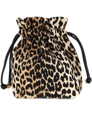 Ganni Printed Bou Bucket Pouch - Black