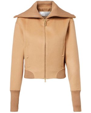 Victoria Beckham Lapel Collar Long-Sleeved Casual Jacket - Natural