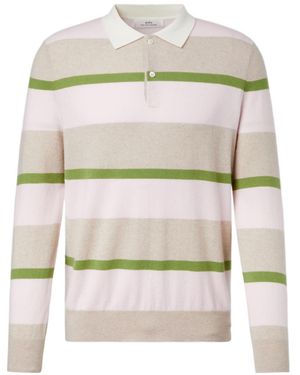arch4 Striped Polo Jumper - Natural