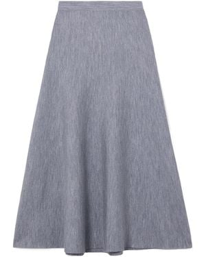 Gabriela Hearst Freddie Wool, Cashmere And Silk-Blend Midi Skirt - Gray