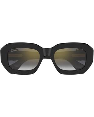 Cartier Rectangular Embellished Sunglasses - Black