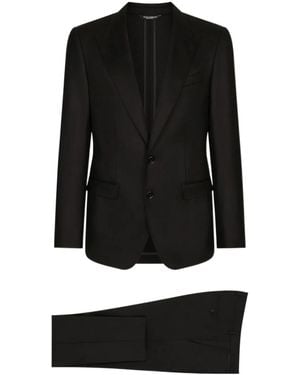 Dolce & Gabbana Single-Breasted Pleated Tailored Suit - Black