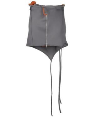 OTTOLINGER Asymmetric-Hem Zip-Up Miniskirt - Grey