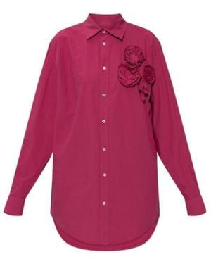 DSquared² Floral Appliqué Shirt - Purple