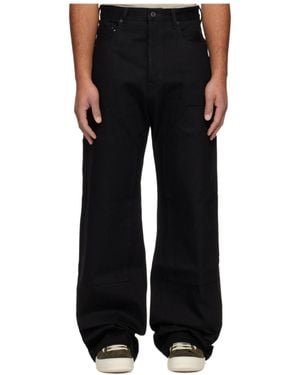Rick Owens Non-Stretch Wide-Leg Jeans - Black