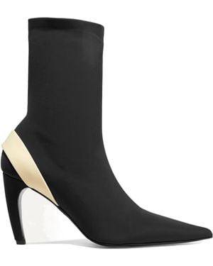 Proenza Schouler Pointed-Toe Knit Sock Boots - Black