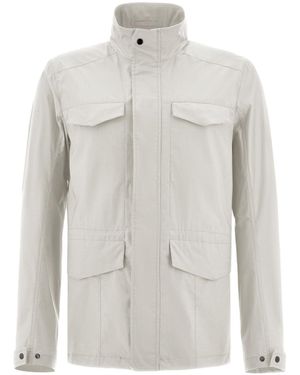 Herno High Collar Long Sleeve Casual Jacket - White