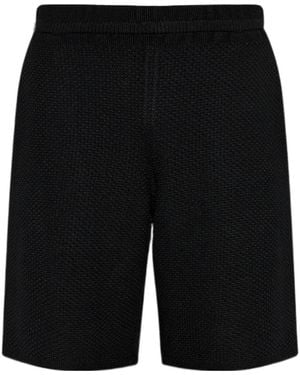 Homme Plissé Issey Miyake Homme Plissé Issey Miyake Rustic Knitted Shorts - Black